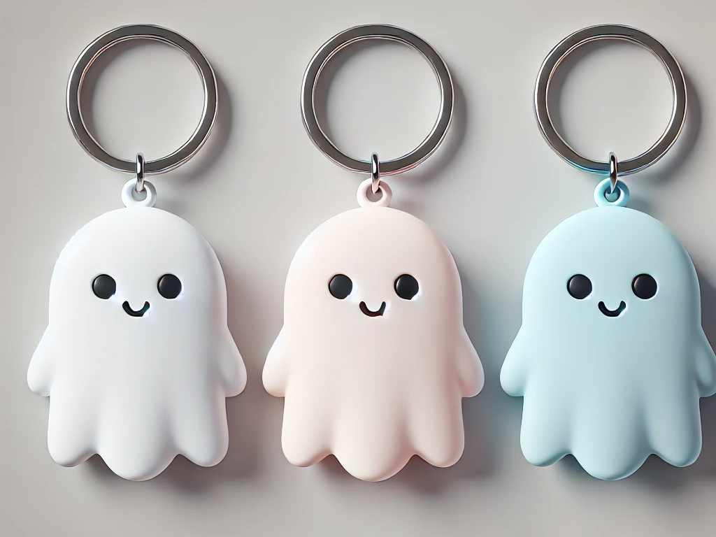 Glow-in-the-Dark Cute Ghost Keychain