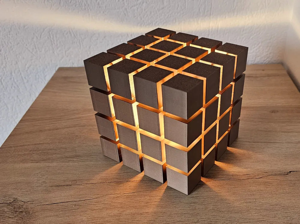 Modern Cube Grid LED Lamp – Geometric Ambient Desk Light