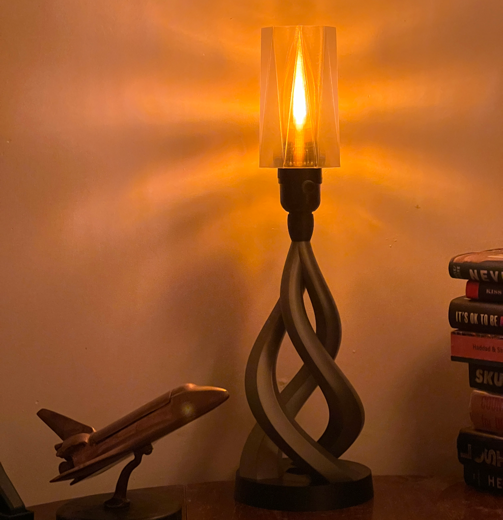 Twisted Spiral Base Table Lamp – Modern Warm Ambient LED Night Light