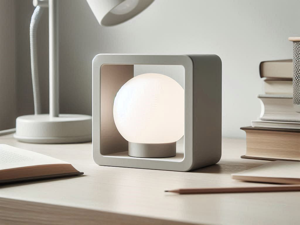 Minimalist Framed Sphere LED Lamp – Modern Ambient Table Light