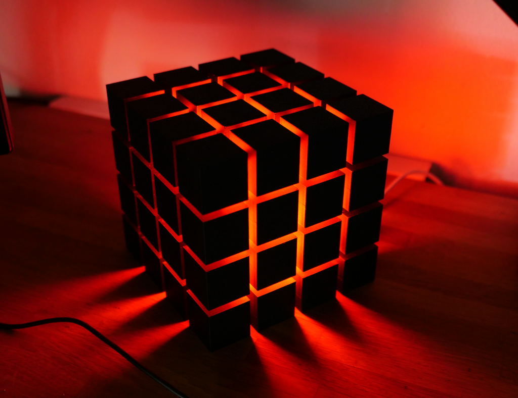 Modern Cube Grid LED Lamp – Geometric Ambient Desk Light