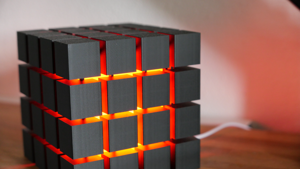 Modern Cube Grid LED Lamp – Geometric Ambient Desk Light